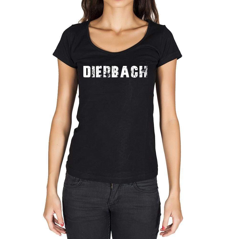 Dierbach German Cities Black Womens Short Sleeve Round Neck T-Shirt 00002 - Casual