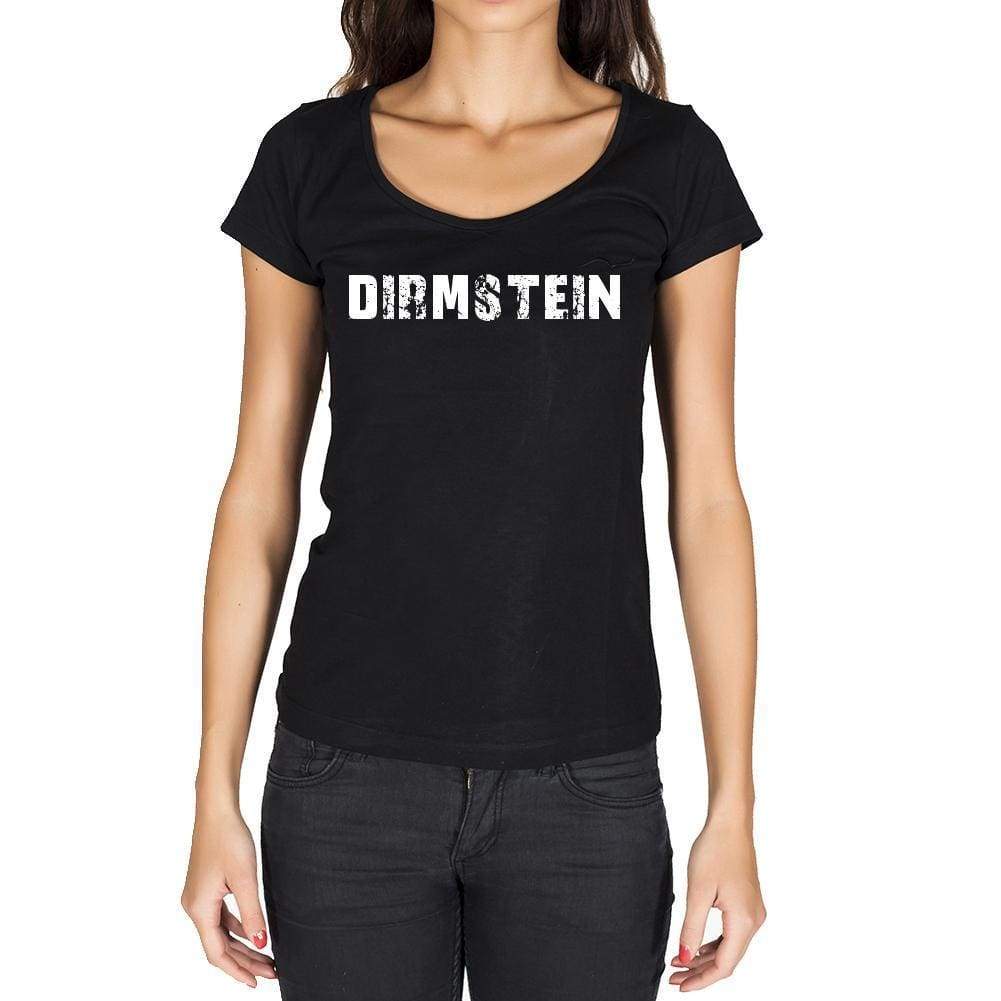 Dirmstein German Cities Black Womens Short Sleeve Round Neck T-Shirt 00002 - Casual