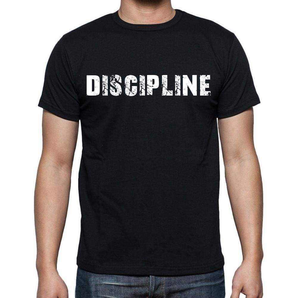 Discipline White Letters Mens Short Sleeve Round Neck T-Shirt 00007