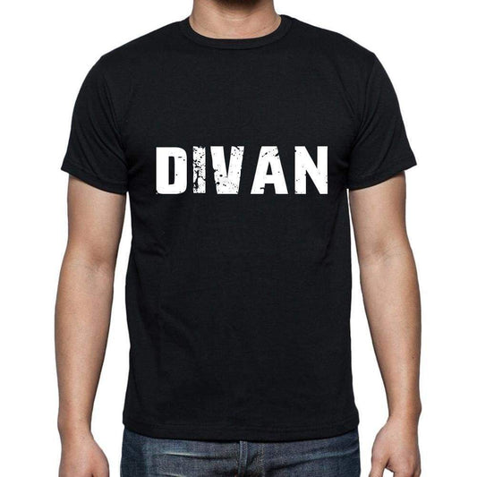 Divan Mens Short Sleeve Round Neck T-Shirt 5 Letters Black Word 00006 - Casual
