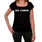 Dog Sledding Womens T Shirt Black Birthday Gift 00547 - Black / Xs - Casual