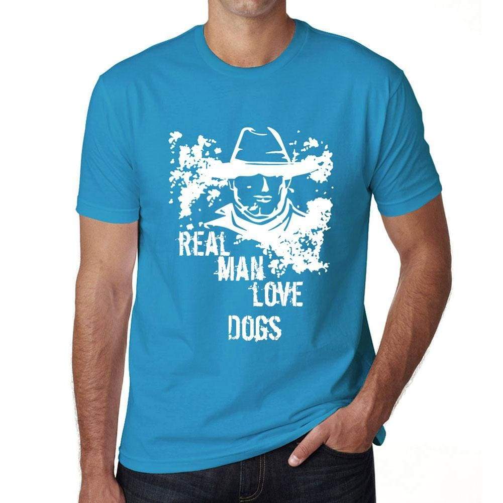 Dogs Real Men Love Dogs Mens T Shirt Blue Birthday Gift 00541 - Blue / Xs - Casual