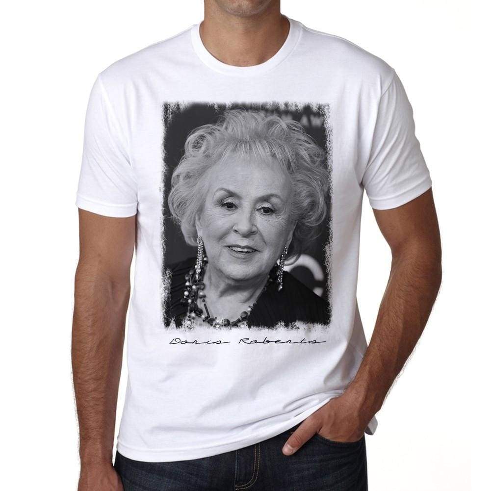 Doris Roberts Smiling Mens White Tee 100% Cotton 00258