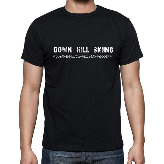 Down Hill Skiing Sport-Health-Spirit-Success Mens Short Sleeve Round Neck T-Shirt 00079 - Casual