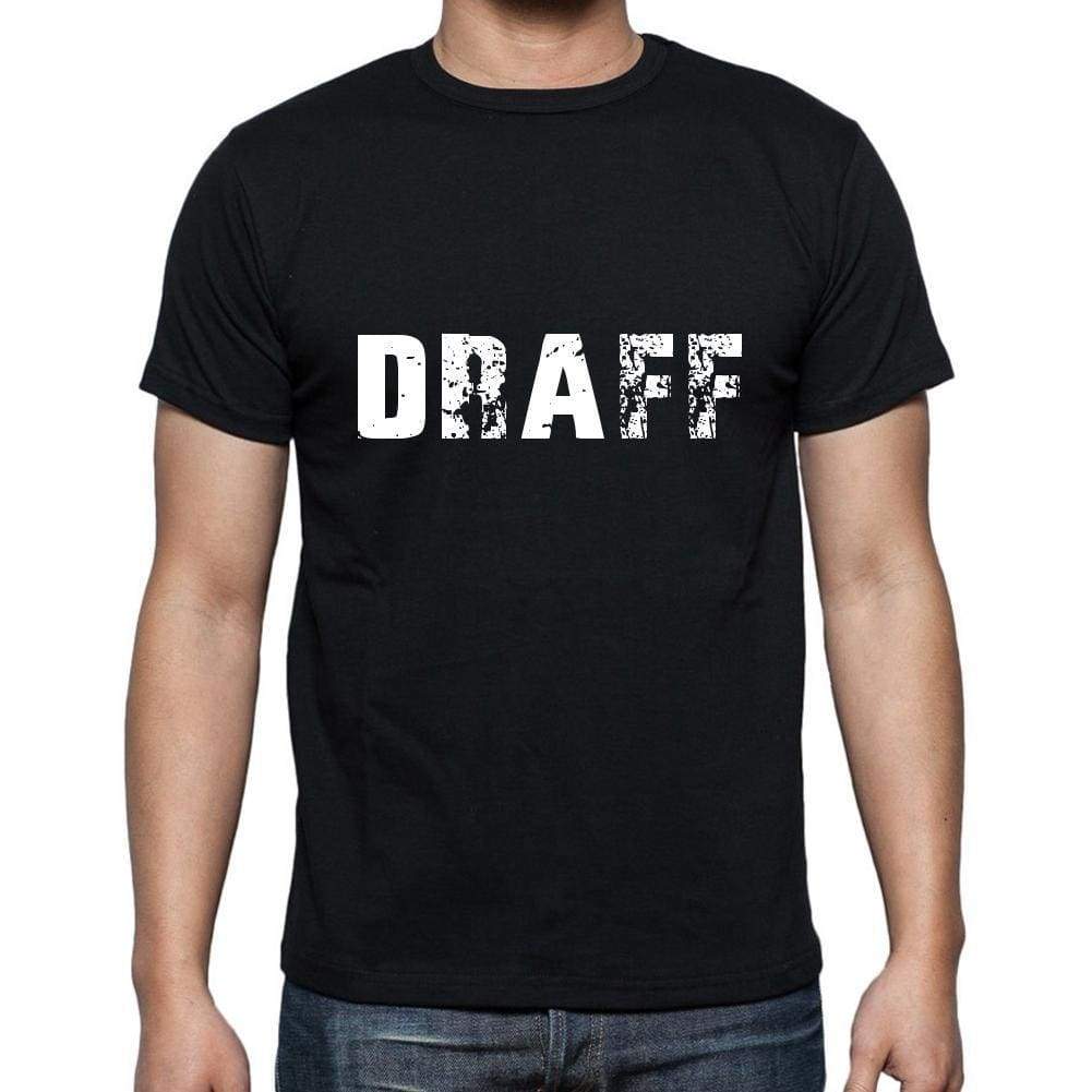 Draff Mens Short Sleeve Round Neck T-Shirt 5 Letters Black Word 00006 - Casual