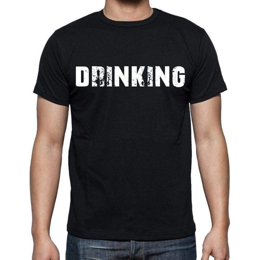 Drinking Mens Short Sleeve Round Neck T-Shirt Black T-Shirt En