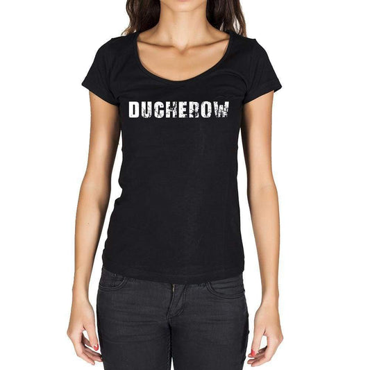 Ducherow German Cities Black Womens Short Sleeve Round Neck T-Shirt 00002 - Casual