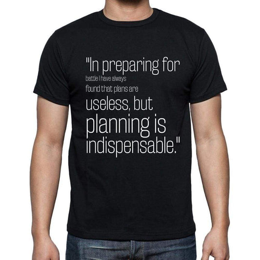 Dwight D. Eisenhower Quote T Shirts In Preparing For T Shirts Men Black - Casual