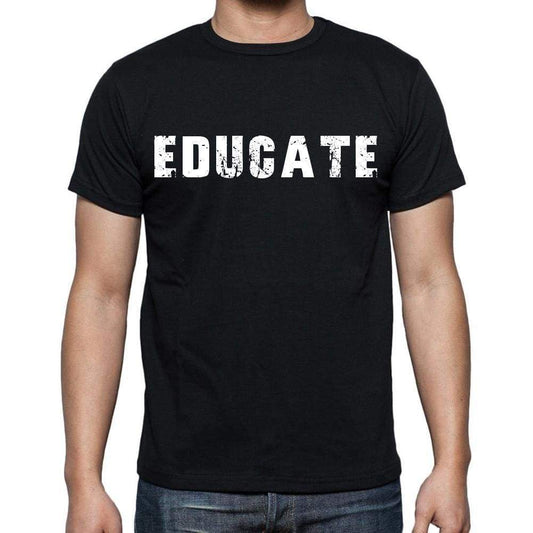 Educate Mens Short Sleeve Round Neck T-Shirt Black T-Shirt En