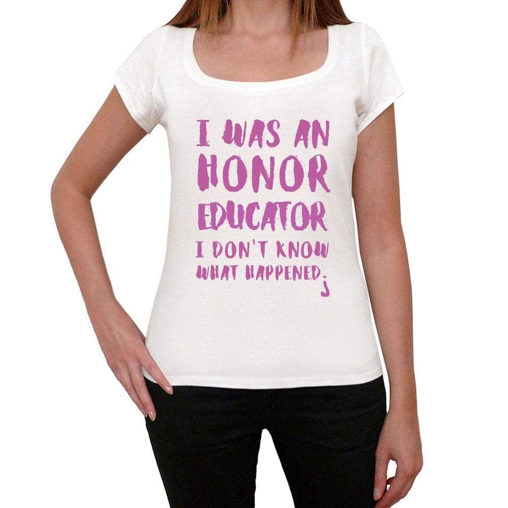 Educator What Happened White Womens Short Sleeve Round Neck T-Shirt 00315 - White / Xs - Casual