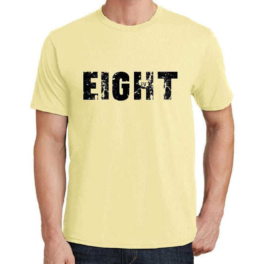 Eight Mens Short Sleeve Round Neck T-Shirt 00043 - Yellow / S - Casual