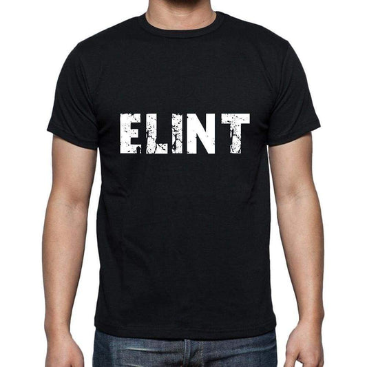 Elint Mens Short Sleeve Round Neck T-Shirt 5 Letters Black Word 00006 - Casual