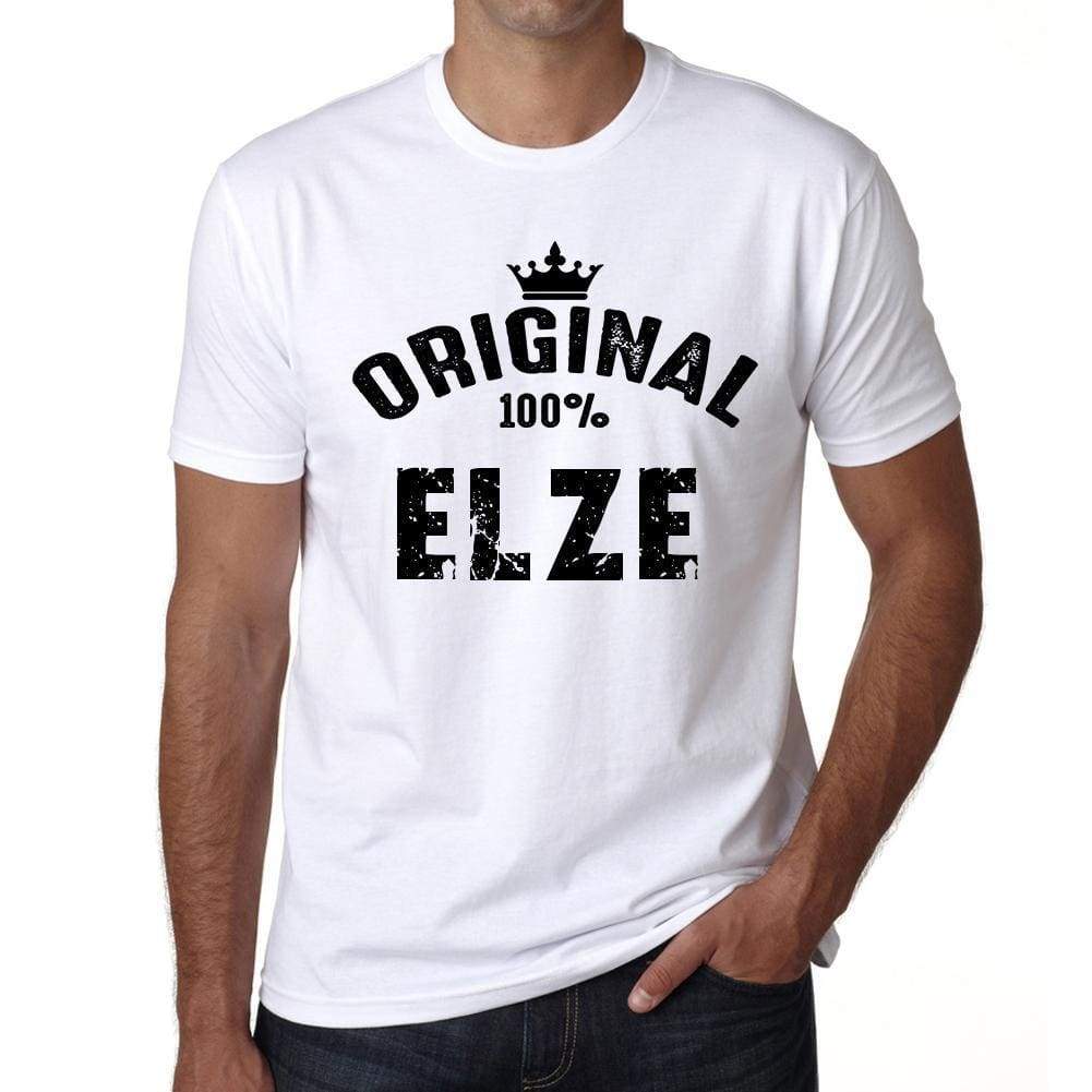 Elze 100% German City White Mens Short Sleeve Round Neck T-Shirt 00001 - Casual