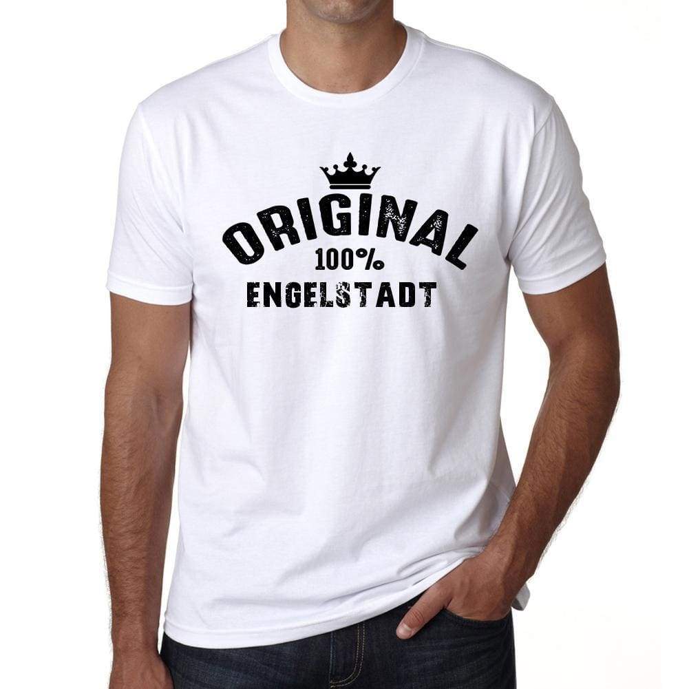 Engelstadt 100% German City White Mens Short Sleeve Round Neck T-Shirt 00001 - Casual