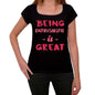 Enthusiastic Being Great Black Womens Short Sleeve Round Neck T-Shirt Gift T-Shirt 00334 - Black / Xs - Casual