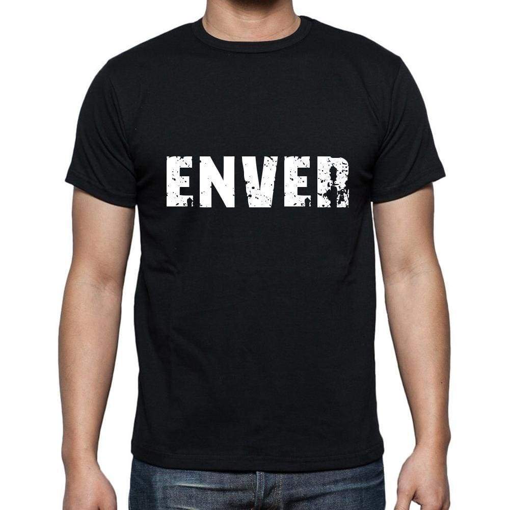 Enver Mens Short Sleeve Round Neck T-Shirt 5 Letters Black Word 00006 - Casual
