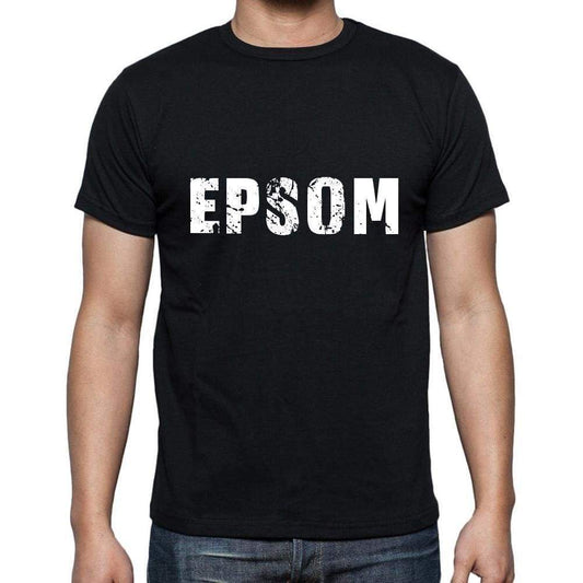Epsom Mens Short Sleeve Round Neck T-Shirt 5 Letters Black Word 00006 - Casual