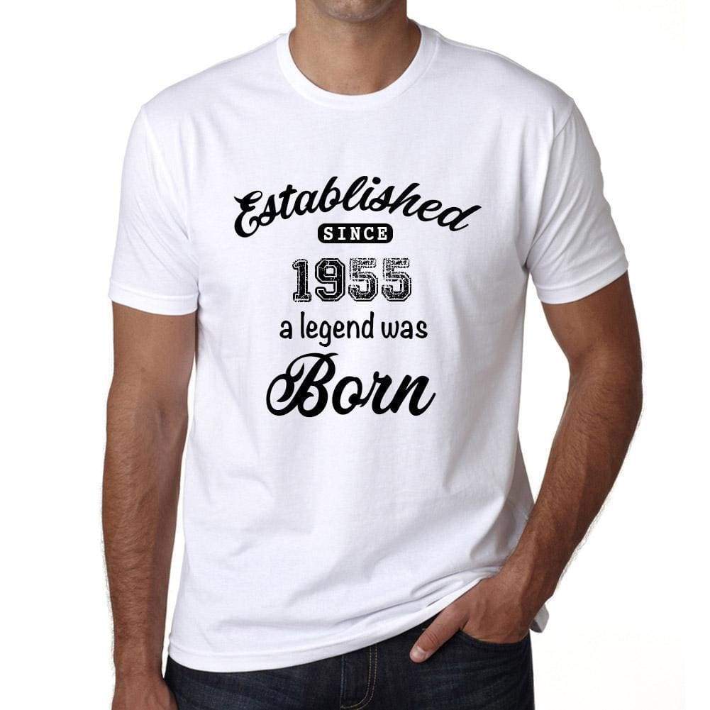 Established Since 1955 Mens Short Sleeve Round Neck T-Shirt 00095 - White / S - Casual