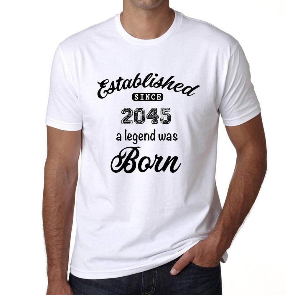 Established Since 2045 Mens Short Sleeve Round Neck T-Shirt 00095 - White / S - Casual