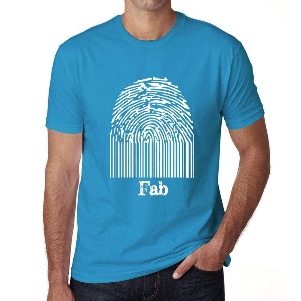Fab Fingerprint Blue Mens Short Sleeve Round Neck T-Shirt Gift T-Shirt 00311 - Blue / S - Casual