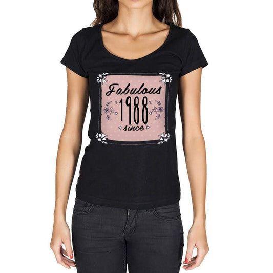 Fabulous Since 1988 Womens T-Shirt Black Birthday Gift 00434 - Black / Xs - Casual