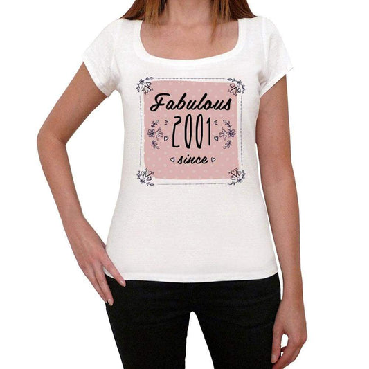 Fabulous Since 2001 Womens T-Shirt White Birthday Gift 00433 - White / Xs - Casual