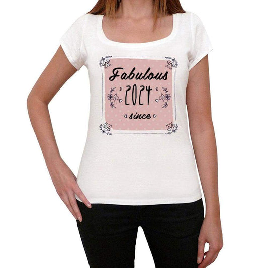 Fabulous Since 2024 Womens T-Shirt White Birthday Gift 00433 - White / Xs - Casual