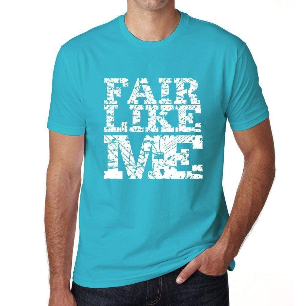Fair Like Me Blue Mens Short Sleeve Round Neck T-Shirt 00286 - Blue / S - Casual