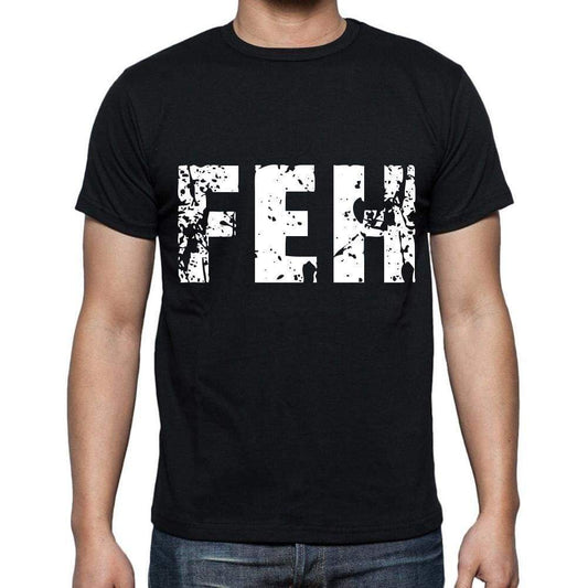 Feh Men T Shirts Short Sleeve T Shirts Men Tee Shirts For Men Cotton Black 3 Letters - Casual