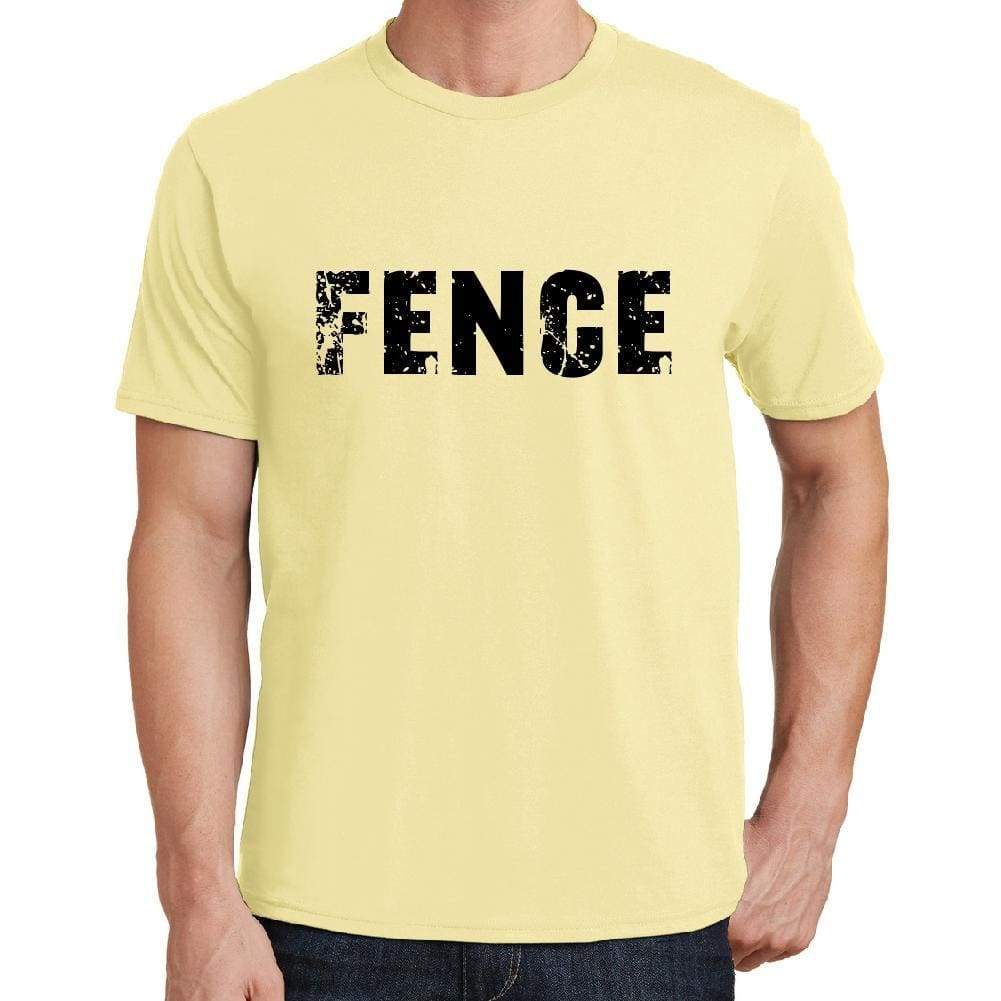 Fence Mens Short Sleeve Round Neck T-Shirt 00043 - Yellow / S - Casual