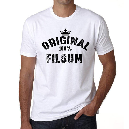 Filsum 100% German City White Mens Short Sleeve Round Neck T-Shirt 00001 - Casual