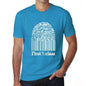 First-Class Fingerprint Blue Mens Short Sleeve Round Neck T-Shirt Gift T-Shirt 00311 - Blue / S - Casual