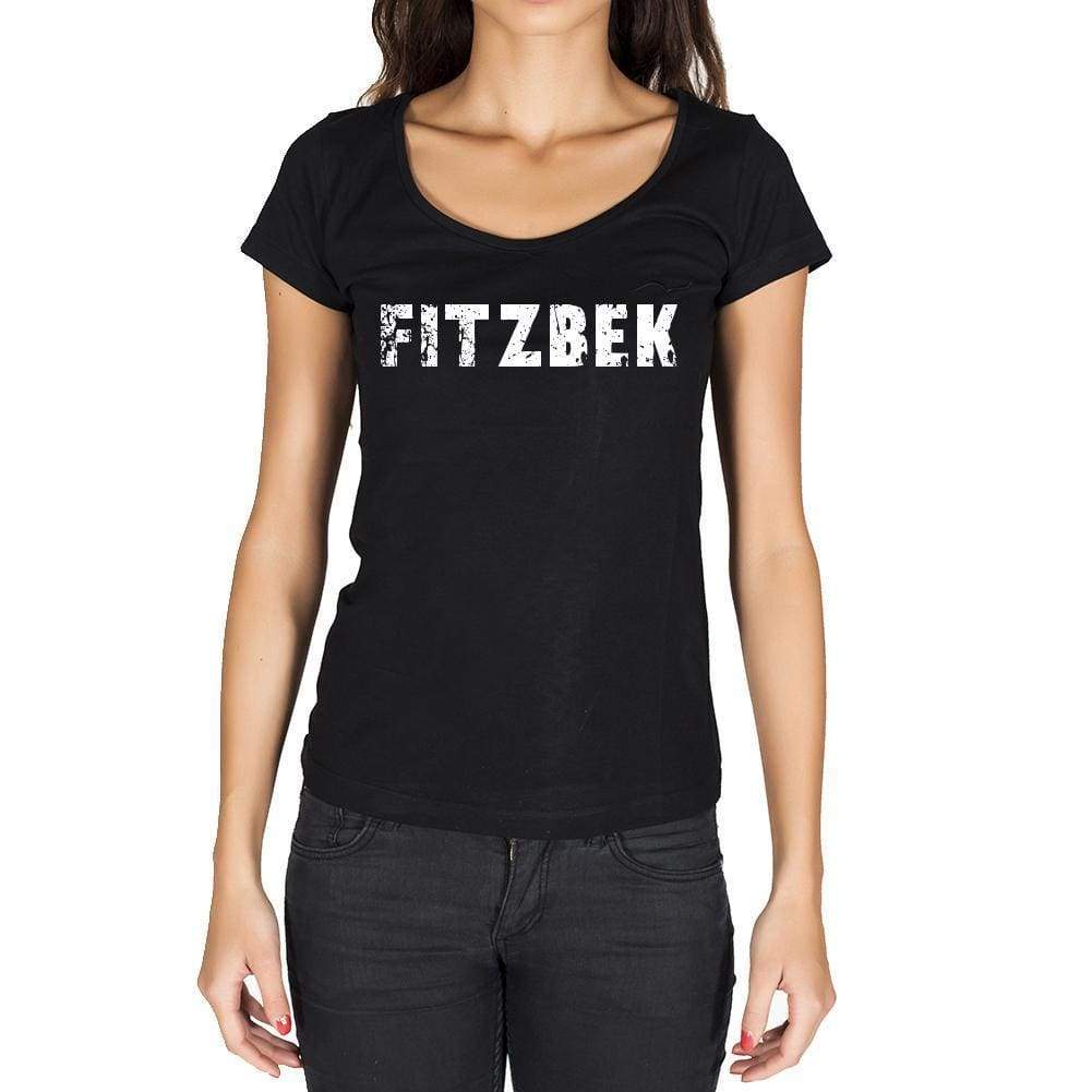 Fitzbek German Cities Black Womens Short Sleeve Round Neck T-Shirt 00002 - Casual