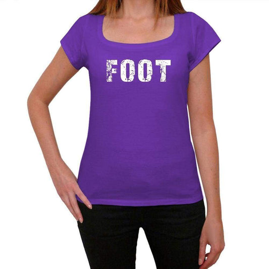 Foot Purple Womens Short Sleeve Round Neck T-Shirt 00041 - Purple / Xs - Casual