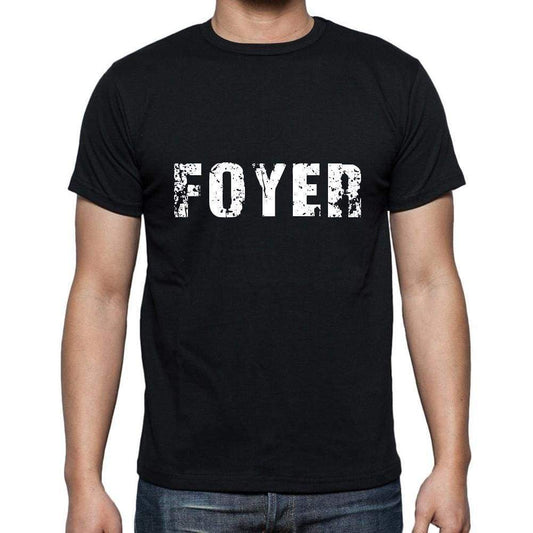Foyer Mens Short Sleeve Round Neck T-Shirt 5 Letters Black Word 00006 - Casual