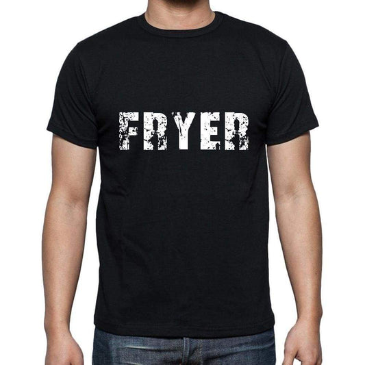 Fryer Mens Short Sleeve Round Neck T-Shirt 5 Letters Black Word 00006 - Casual