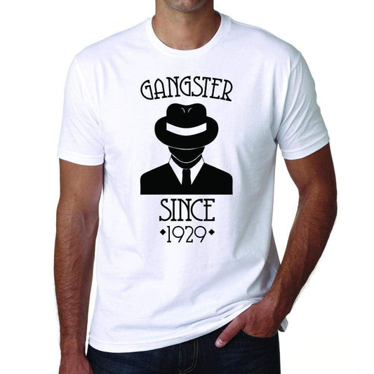 Gangster 1929 Mens Short Sleeve Round Neck T-Shirt 00125 - White / S - Casual