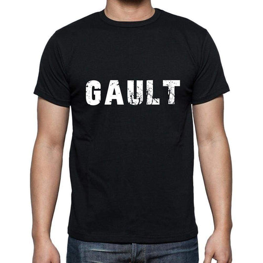 Gault Mens Short Sleeve Round Neck T-Shirt 5 Letters Black Word 00006 - Casual