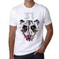 Geomtric Tiger Number 31 White Mens Short Sleeve Round Neck T-Shirt 00282 - White / S - Casual