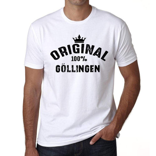 Göllingen 100% German City White Mens Short Sleeve Round Neck T-Shirt 00001 - Casual