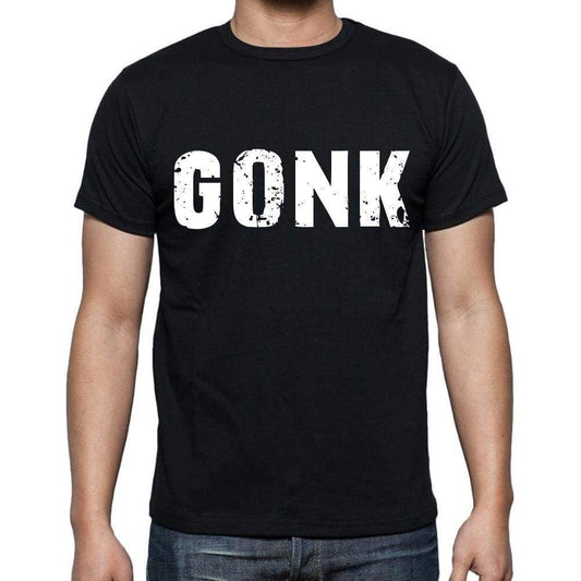 Gonk Mens Short Sleeve Round Neck T-Shirt 4 Letters Black - Casual