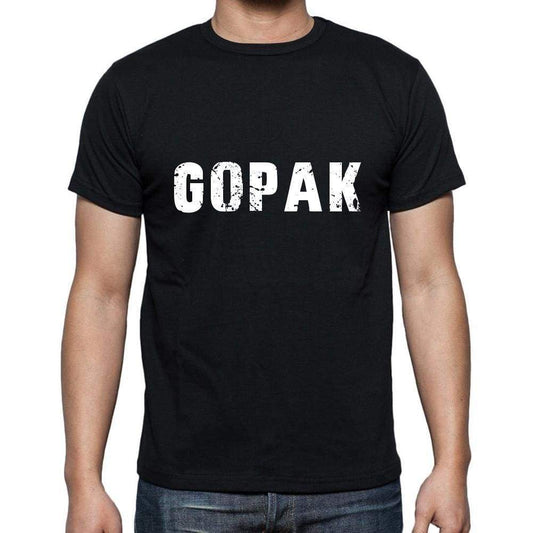 Gopak Mens Short Sleeve Round Neck T-Shirt 5 Letters Black Word 00006 - Casual