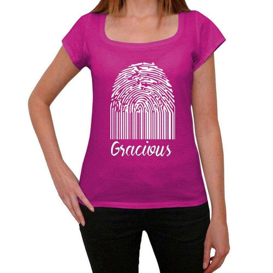 Gracious Fingerprint Pink Womens Short Sleeve Round Neck T-Shirt Gift T-Shirt 00307 - Pink / Xs - Casual