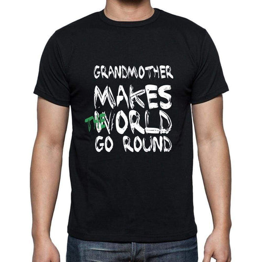 Grandmother World Goes Round Mens Short Sleeve Round Neck T-Shirt 00082 - Black / S - Casual