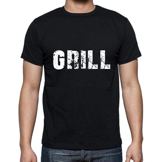 Grill Mens Short Sleeve Round Neck T-Shirt 5 Letters Black Word 00006 - Casual