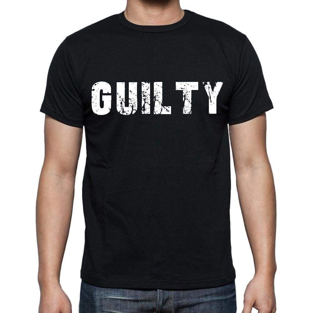 Guilty White Letters Mens Short Sleeve Round Neck T-Shirt 00007