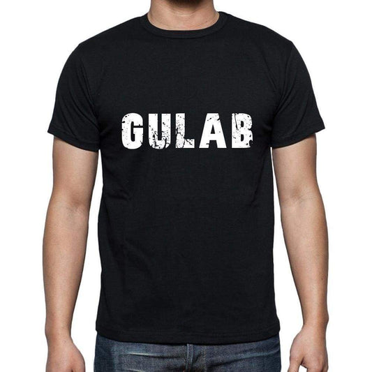 Gulab Mens Short Sleeve Round Neck T-Shirt 5 Letters Black Word 00006 - Casual