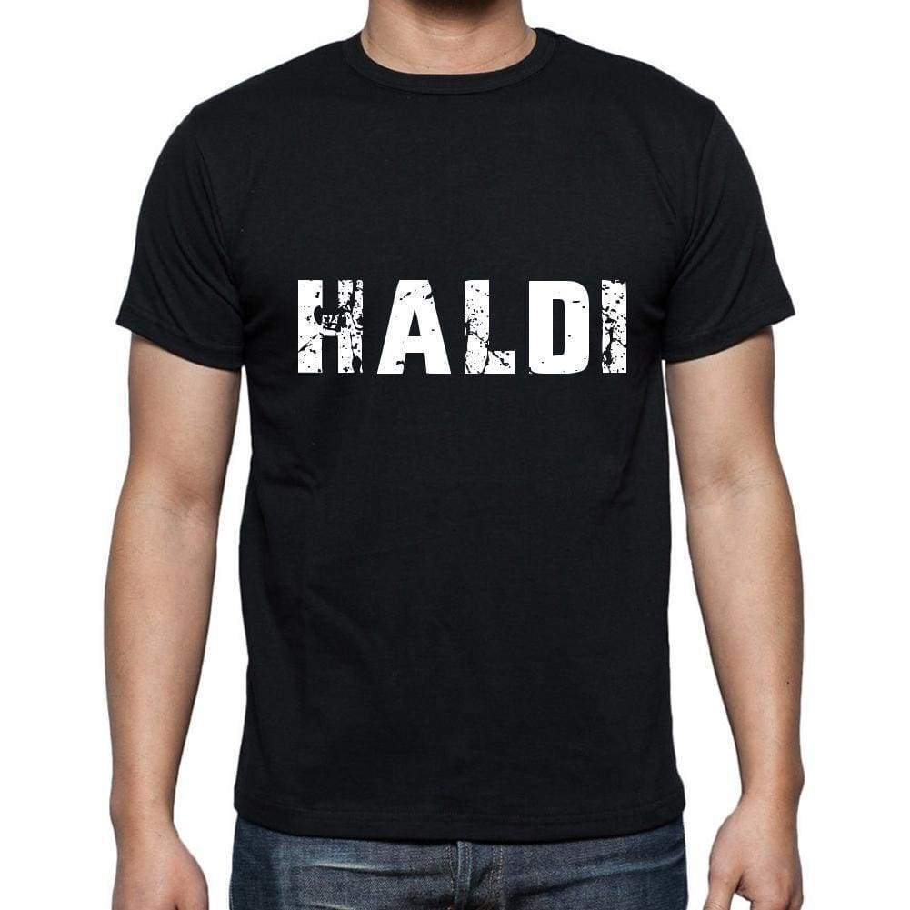Haldi Mens Short Sleeve Round Neck T-Shirt 5 Letters Black Word 00006 - Casual