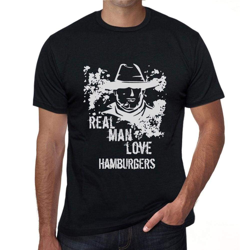 Hamburgers Real Men Love Hamburgers Mens T Shirt Black Birthday Gift 00538 - Black / Xs - Casual