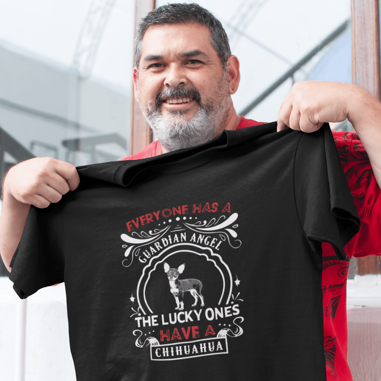 Men's Vintage Tee Shirt Graphic T shirt Chihuahua Dog Deep Black